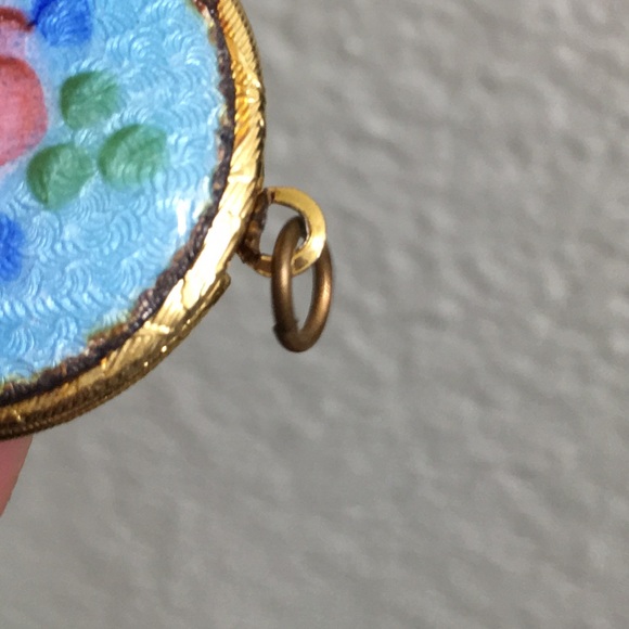 🖤Vtg cloisonné locket pendant - Picture 6 of 14